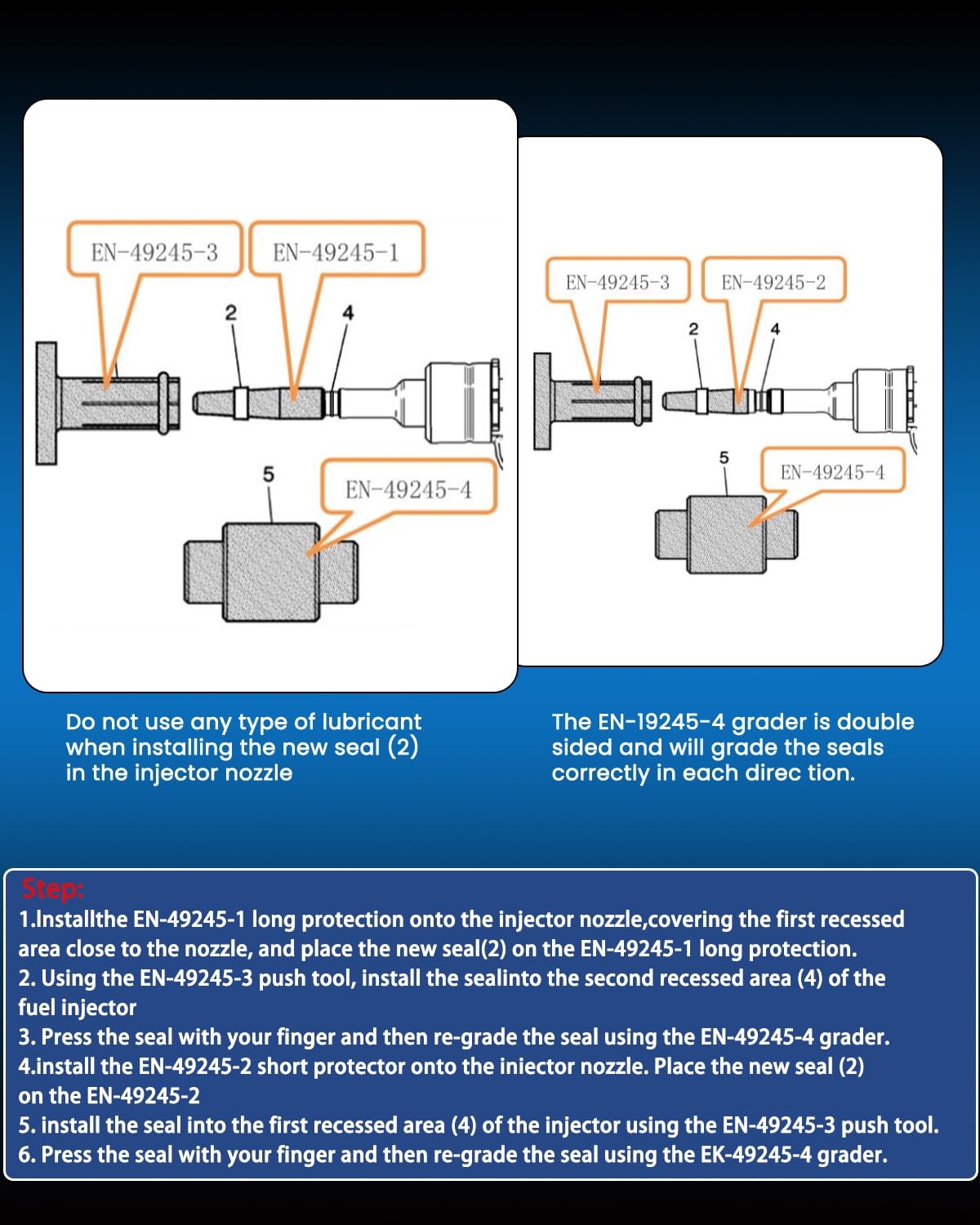 DPTOOL EN-51105-1 seal installer adapter for engine compatibility