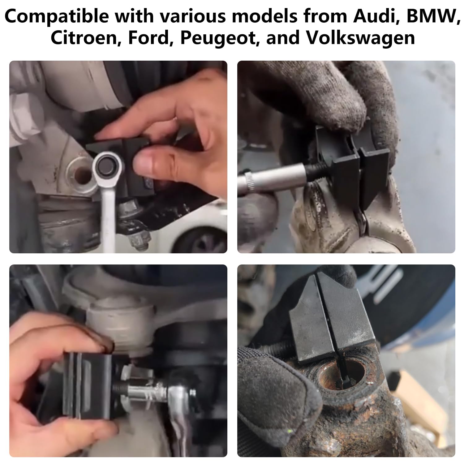 DPTOOL hub clamp applied on vehicle during service.