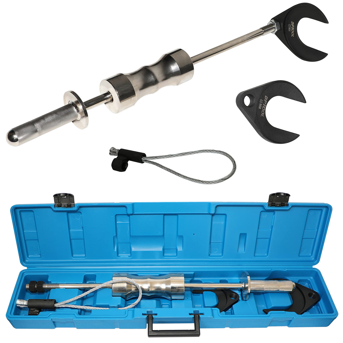 DPTOOL inner CV joint puller with slide hammer 63mm in action for easy axle removal.