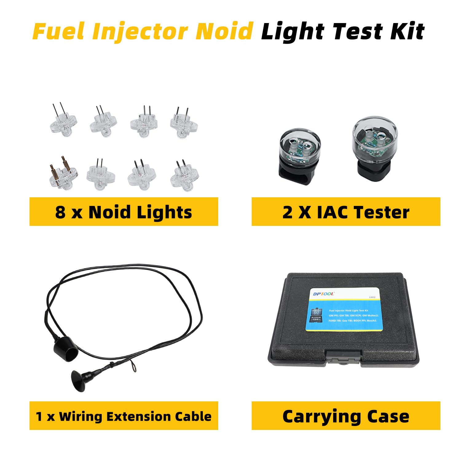 DPTOOL Noid Light in use shows injector pulse status during crank.