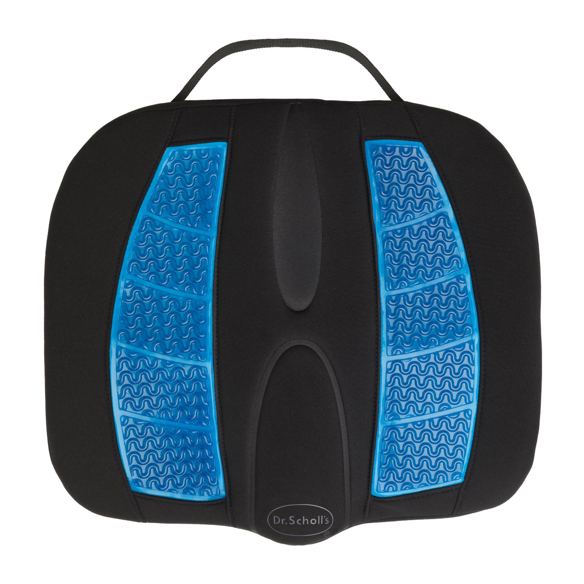 Dr. Scholl's Massaging Gel Posterior Cushion with memory foam core for long drives.