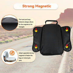 Dracarys tank bag front strap adds stability on the road