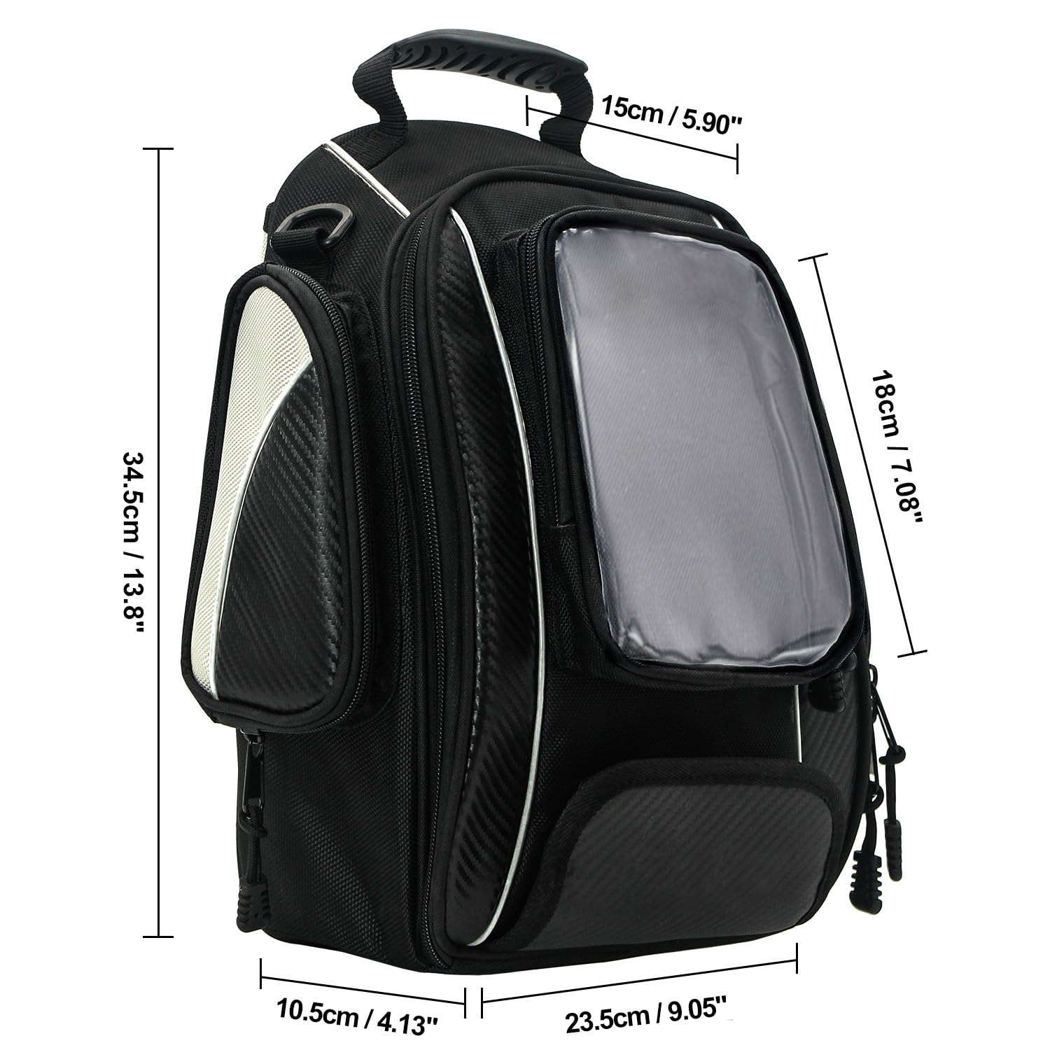 Dracarys Oxford tank bag with rain cover deployed