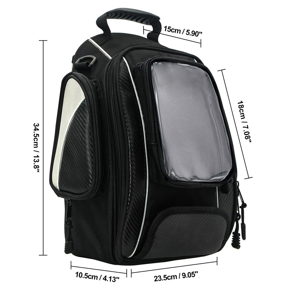 Dracarys Oxford tank bag with rain cover deployed