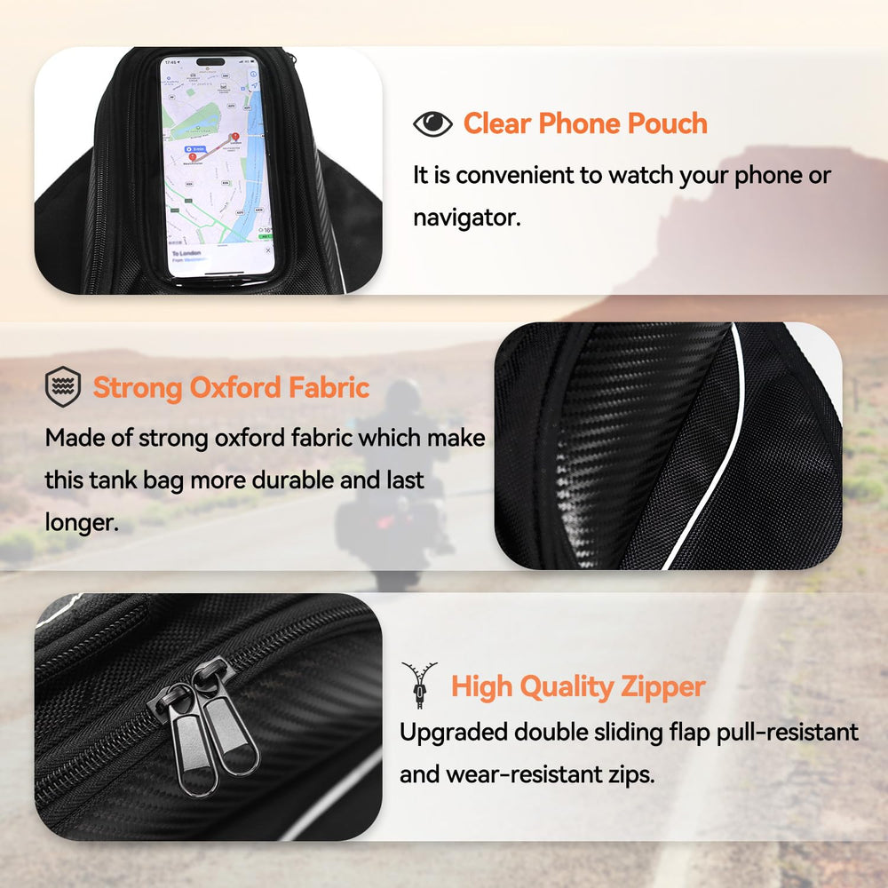 Dracarys tank bag rainproof cover visible for weather protection