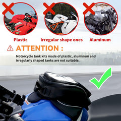 Transparent top phone pocket on Dracarys tank bag for easy navigation