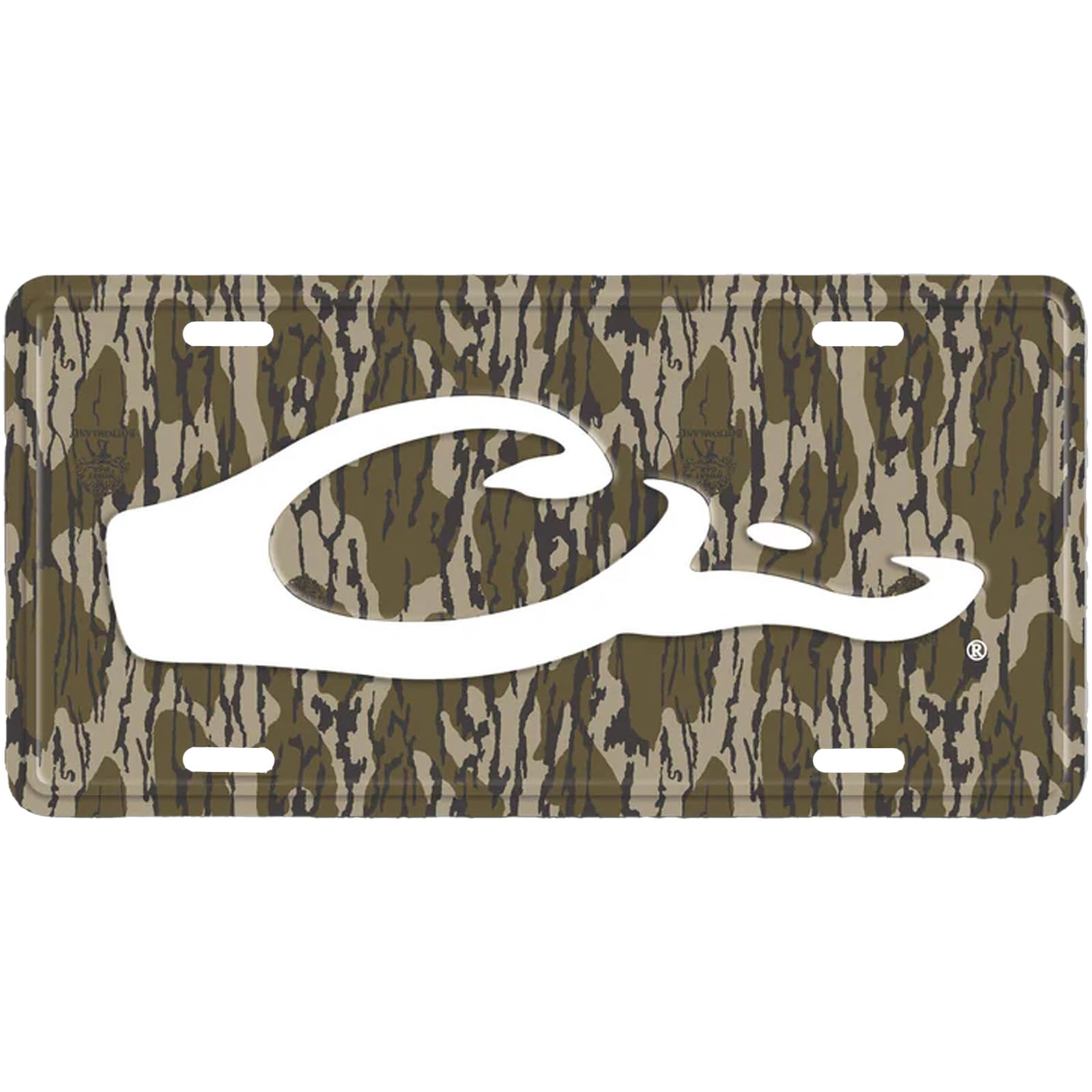 Drake Waterfowl DW80122 license plate featuring the Drake head logo for durable outdoor style.