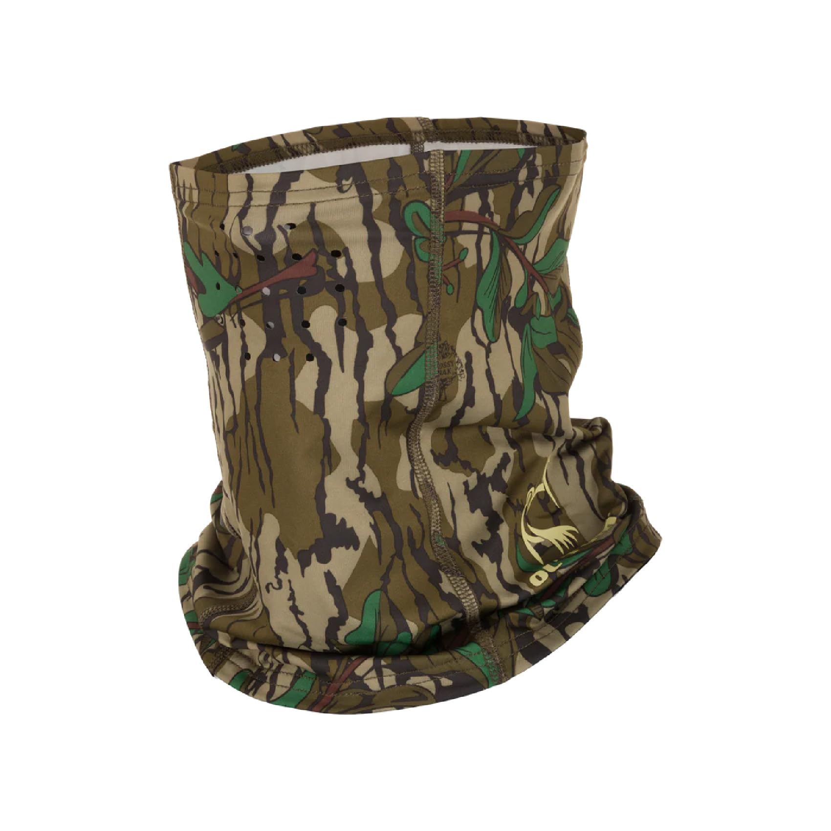 Drake Waterfowl Stretch-Fit Half Mask Greenleaf, close-up of flexible knit for all-day comfort
