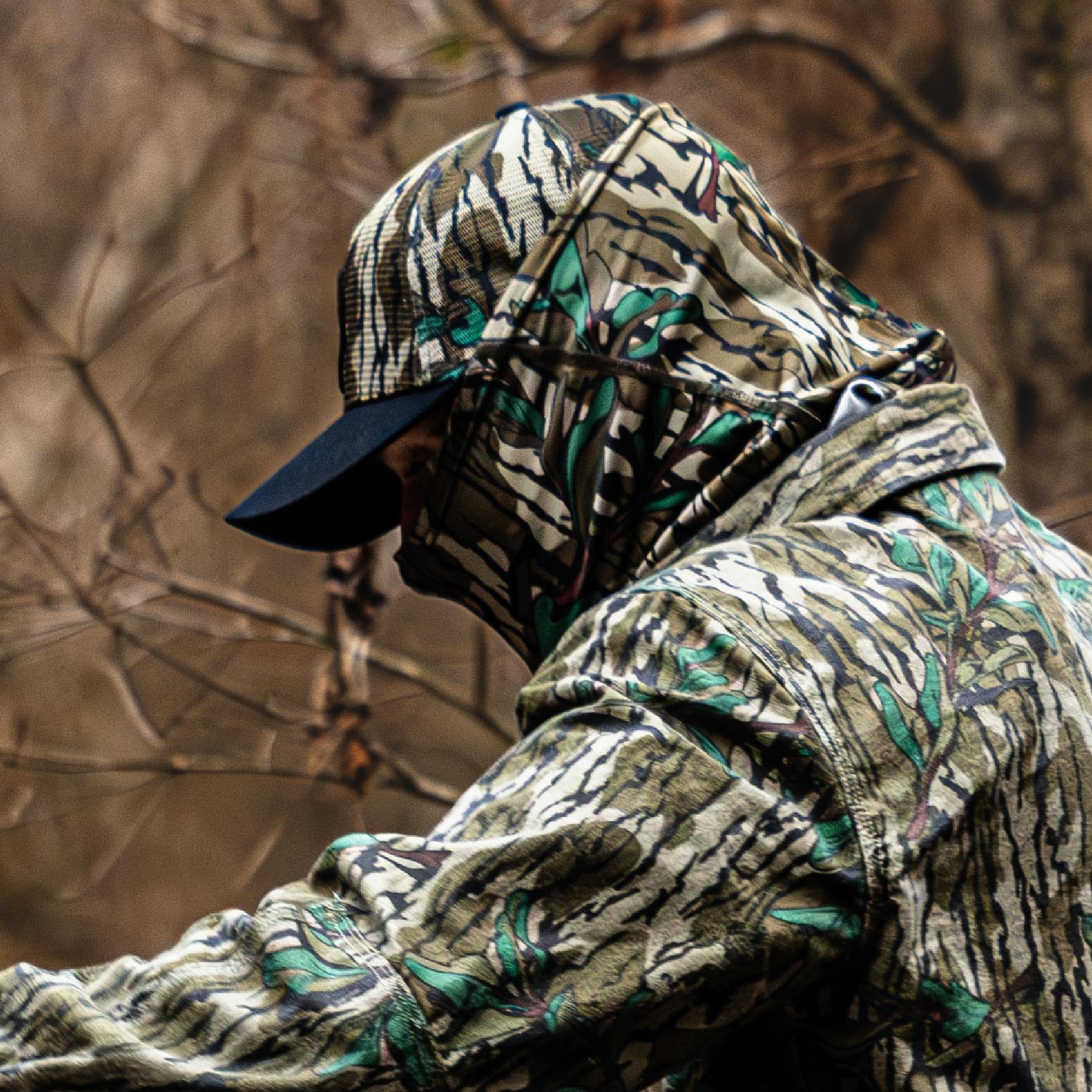 Drake Waterfowl Greenleaf mask, packable and easy to store for on-the-go hunts