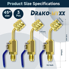 Drako-Myxx left-hand female to right-hand male flare facilitates easy service hose fittings.