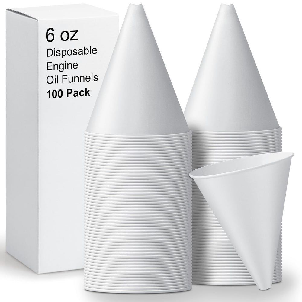 Draupnir paper oil funnels packaging and count shown, easy to stock in your toolkit.
