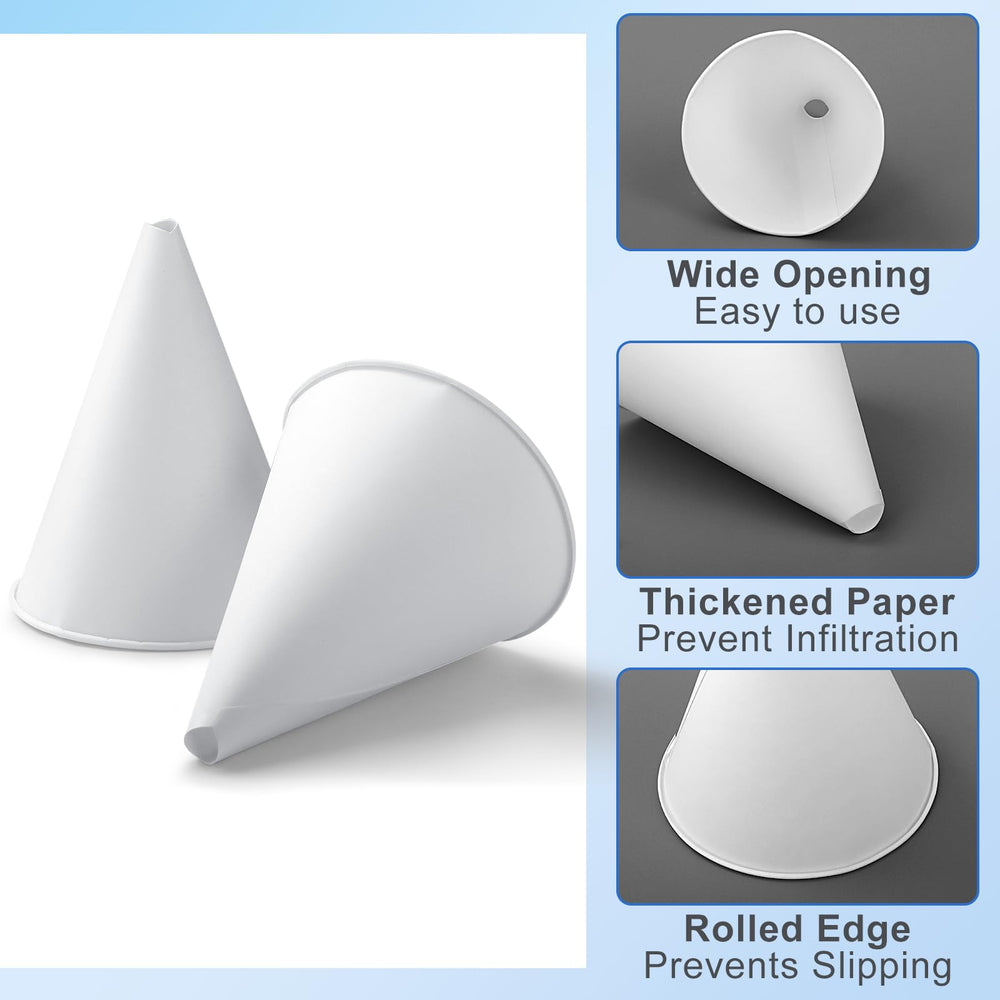 Draupnir paper oil funnels wide mouth opening enabling fast, spill-free oil changes.