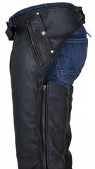 Dream Apparel chaps side zipper entry improves easy wear over jeans.