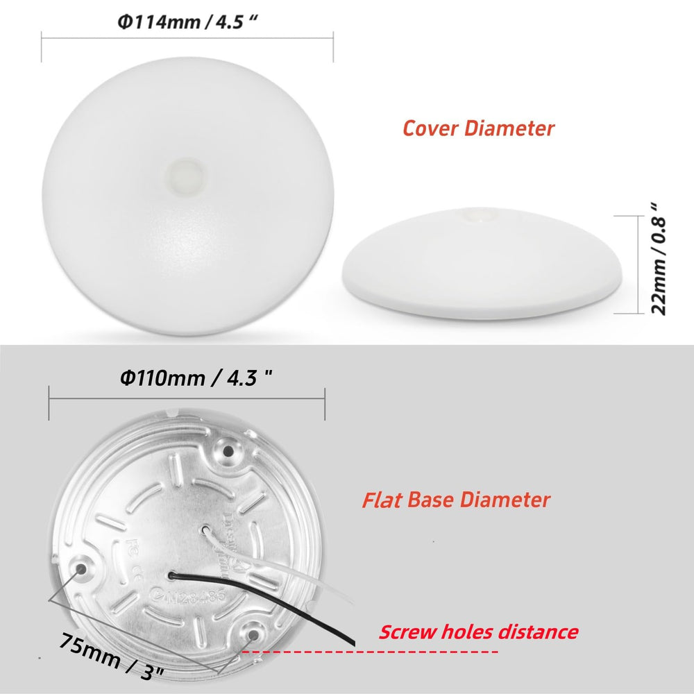 Dream Lighting low-profile dome light fits tight RV ceilings without protrusion.