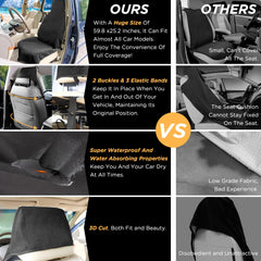 DREAMANIA universal-front-seat-protector installs easily on all front car seats.
