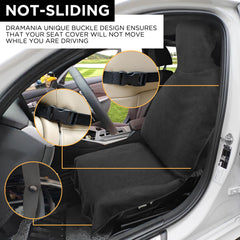 DREAMANIA plush microfiber material adds comfort and durability for leather or fabric seats.