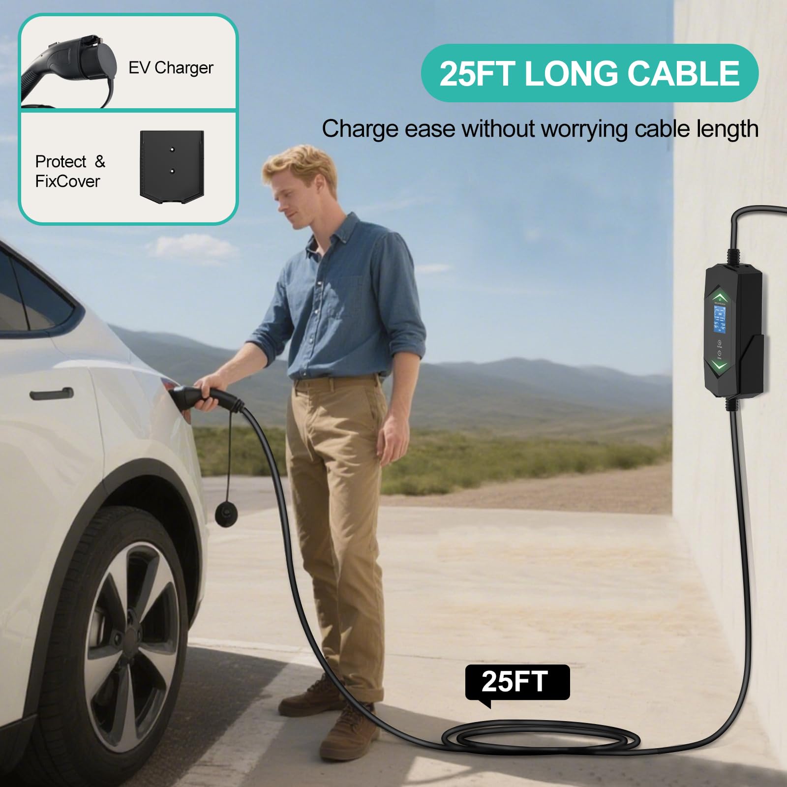 DREAMDASH IP66 weatherproof housing resists rain and cold for outdoor charging.