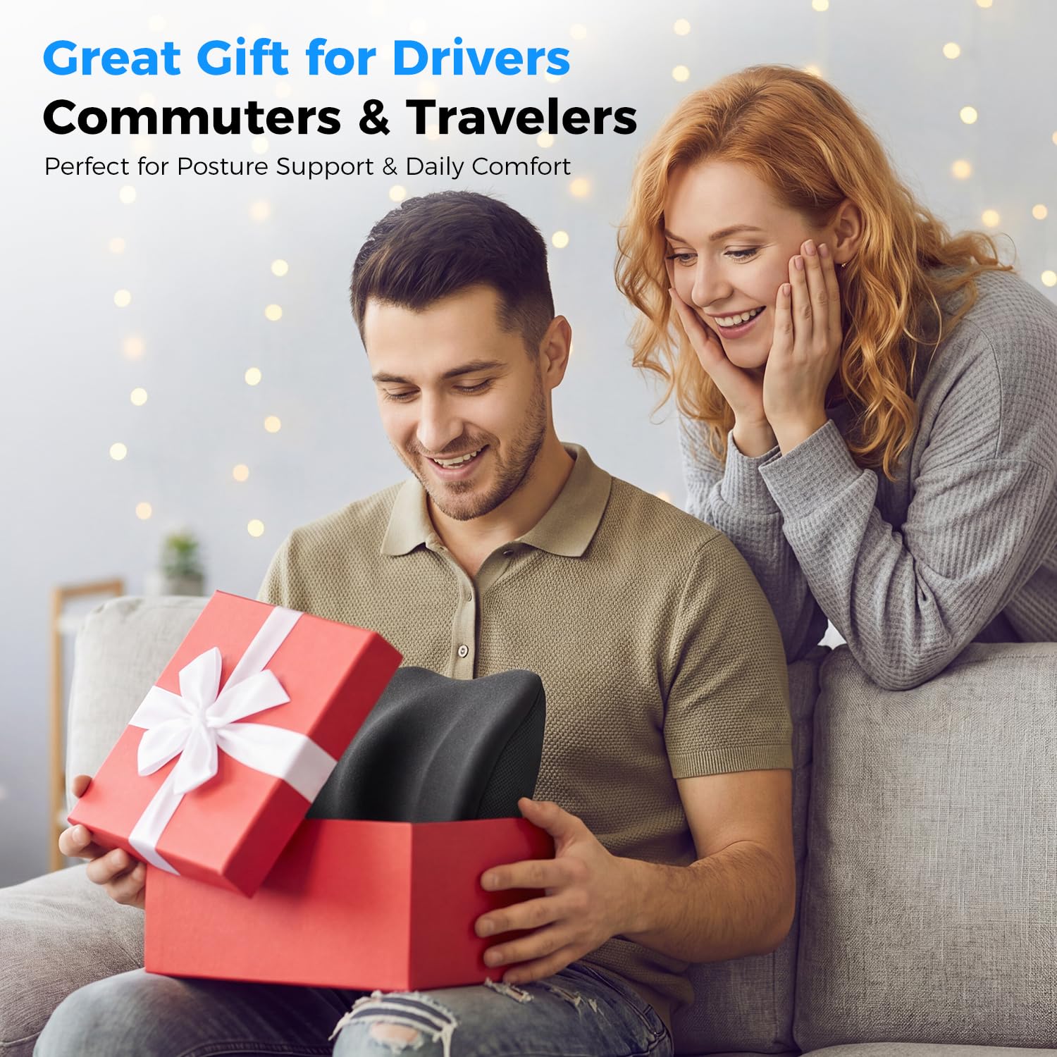 Dreamer Car lumbar pillow in office chair shows versatile daily use