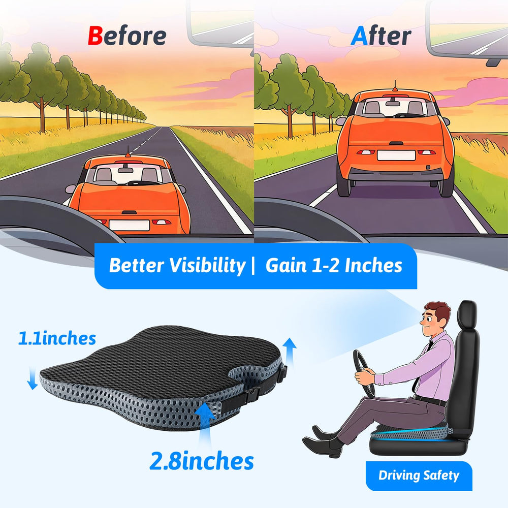 Dreamer Car wedge cushion ergonomic design supports hips and lower back.
