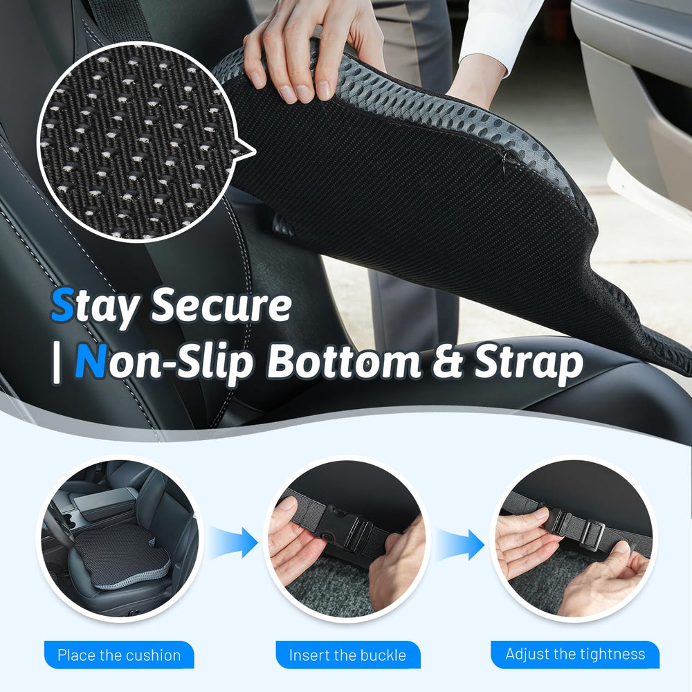 Dreamer Car wedge cushion enhances comfort on long drives.