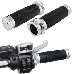 Dreamizer 1inch chrome handle grips front view with secure non-slip texture