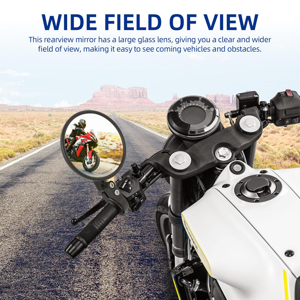 DREAMIZER clear-vision mirrors offer a wide field of view for confident highway and twisty road riding.