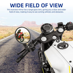 DREAMIZER clear-vision mirrors offer a wide field of view for confident highway and twisty road riding.