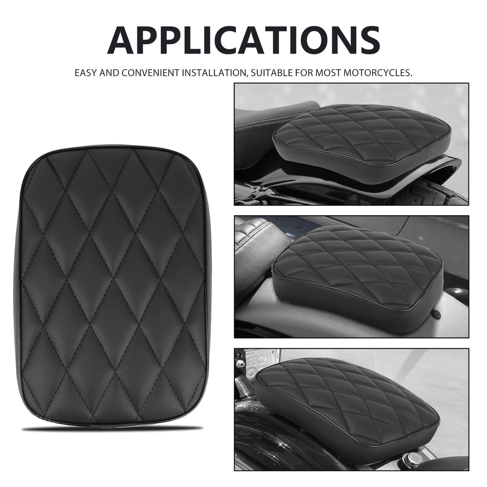 Includes one black diamond leather pillion pad for upgrade.