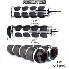 DREAMIZER universal 1 inch chrome spiked grip right view showing grip pattern