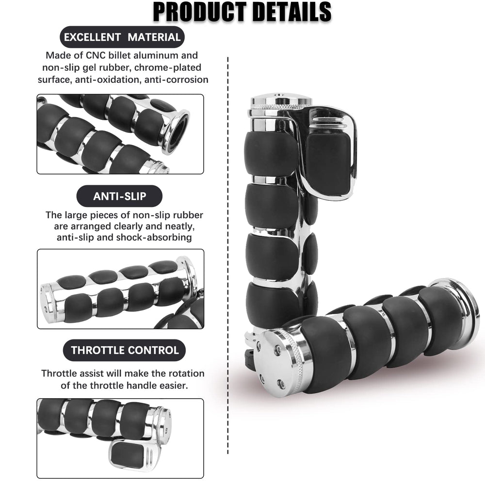 DREAMIZER grips closeup highlighting black non-slip rubber texture for secure grip
