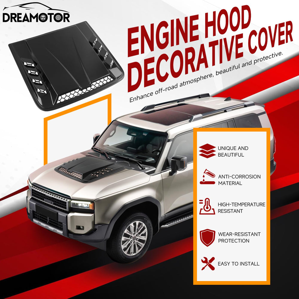 DREAMOTOR hood scoop made of PP material emphasizing durability and heat resistance