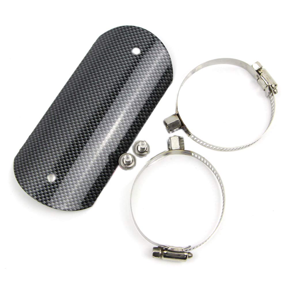 Dreamseek exhaust heat shield on a universal middle pipe protects against heat and wear.