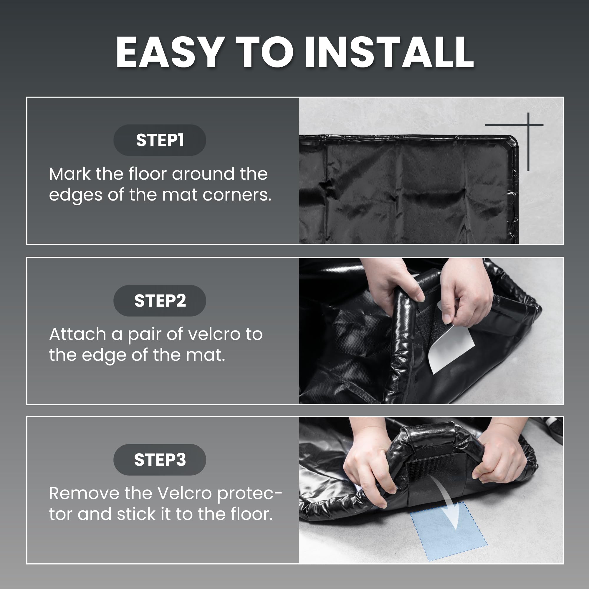 DremGara complete kit with squeegee and Velcro strips for setup.