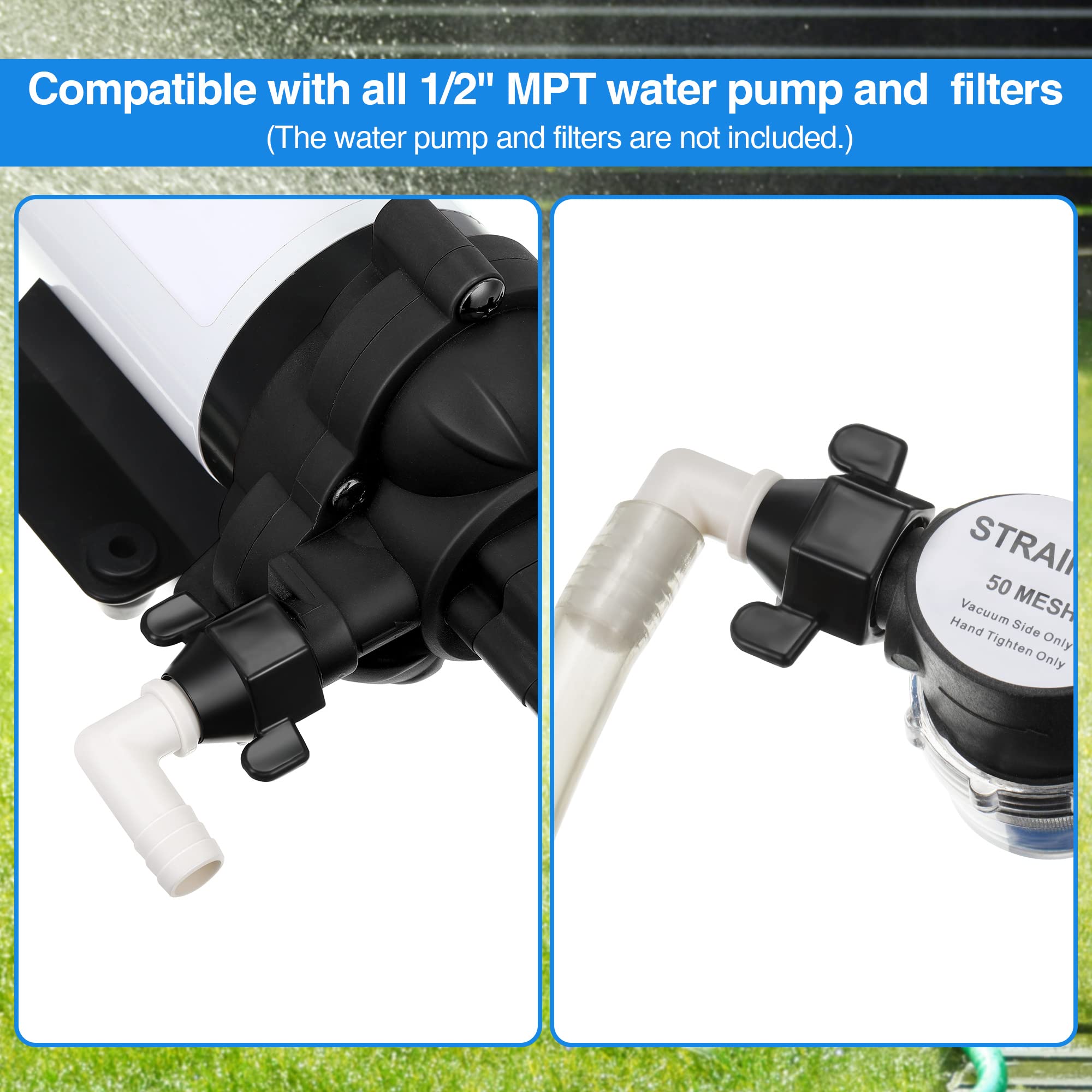 Dreyoo nylon water-pump fittings pack with basic sealing components.