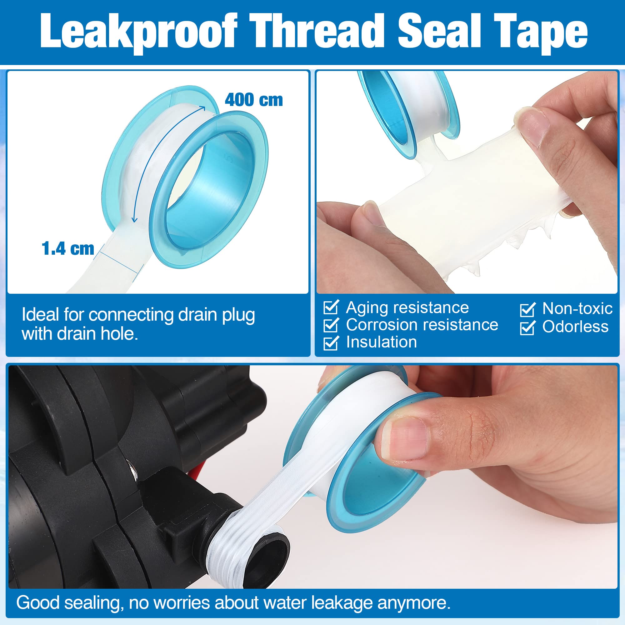Dreyoo thread seal tape enables leak-free pump connections.