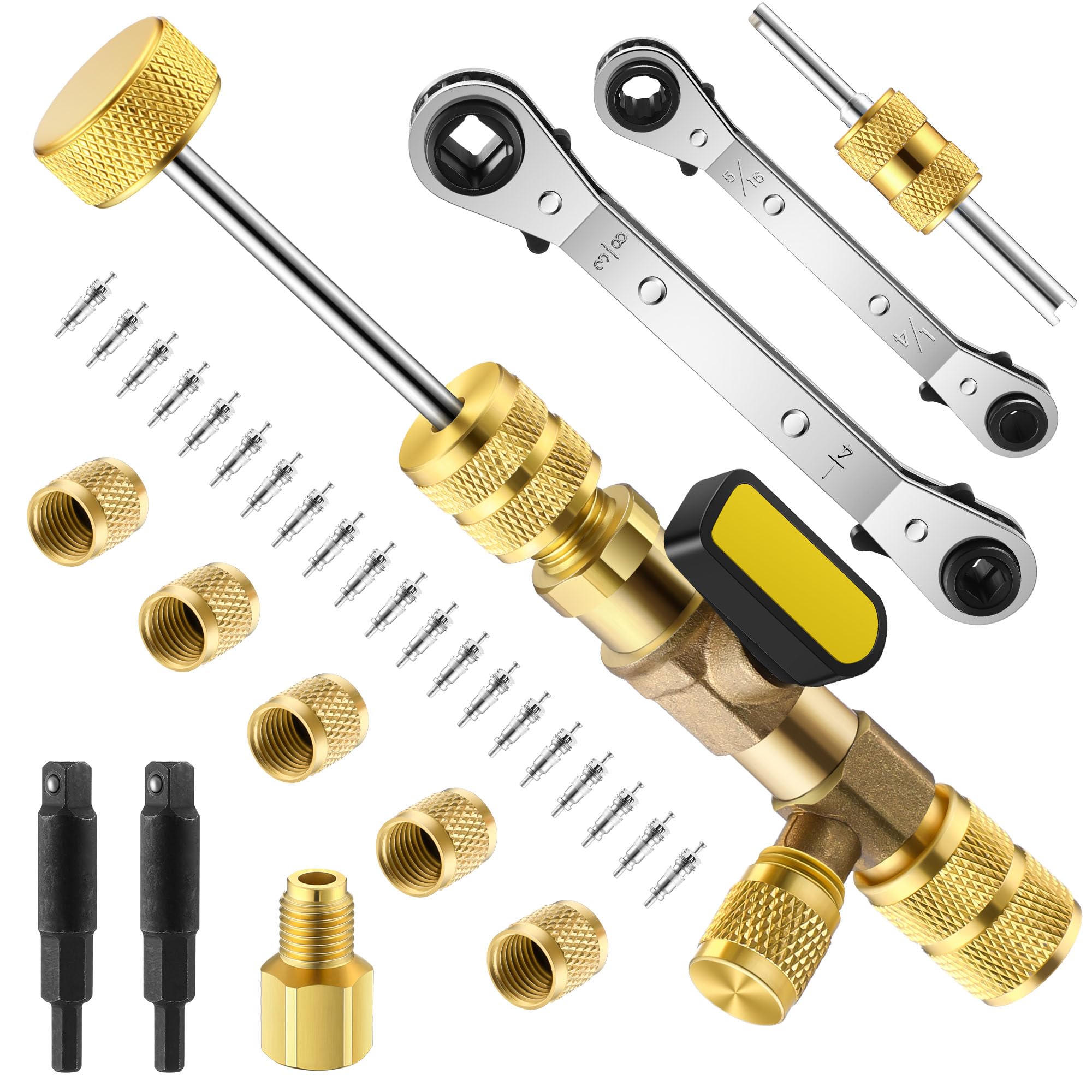 Dreyoo valve core remover wrench kit assembled for efficient HVAC maintenance