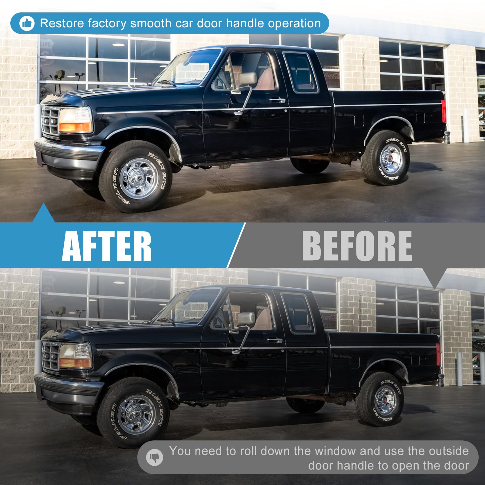 Drieaco CNC laser-cut plate detail highlights precise fit for OBS Ford trucks.