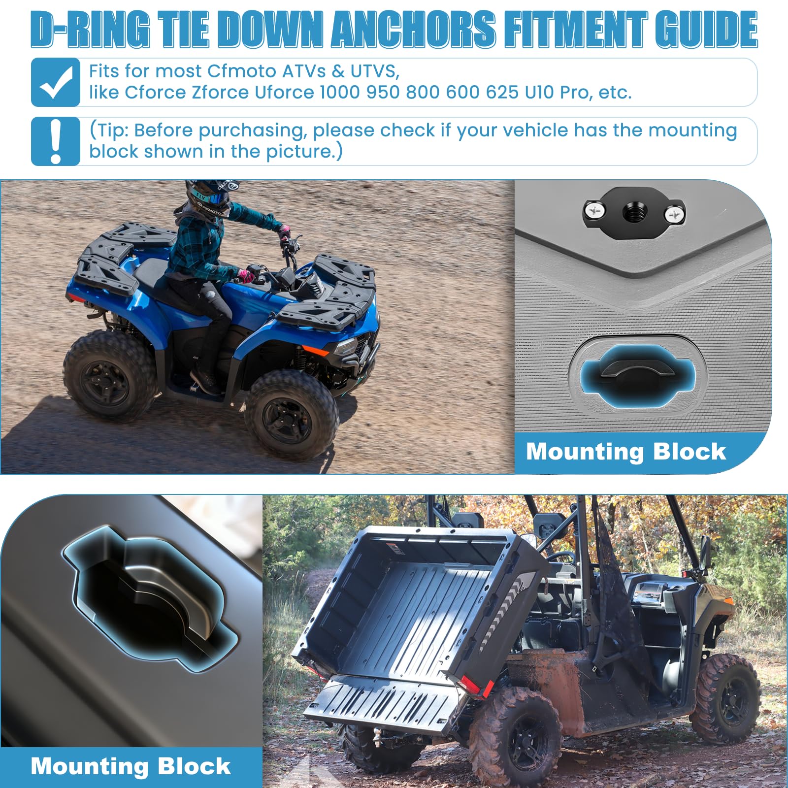 Drieaco supports flexible positioning along the mounting block for various cargo shapes.