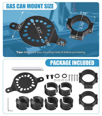 Drieaco UTV Gas Can Mount on 1-2 inch roll bar for secure mounting