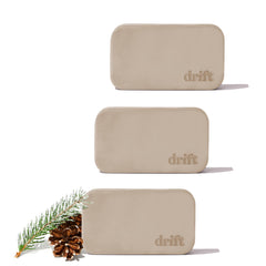 Drift car air freshener wood block attaches to visor for long-lasting pine scent.