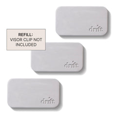 Drift metal clip for visor demonstrates secure attachment option.