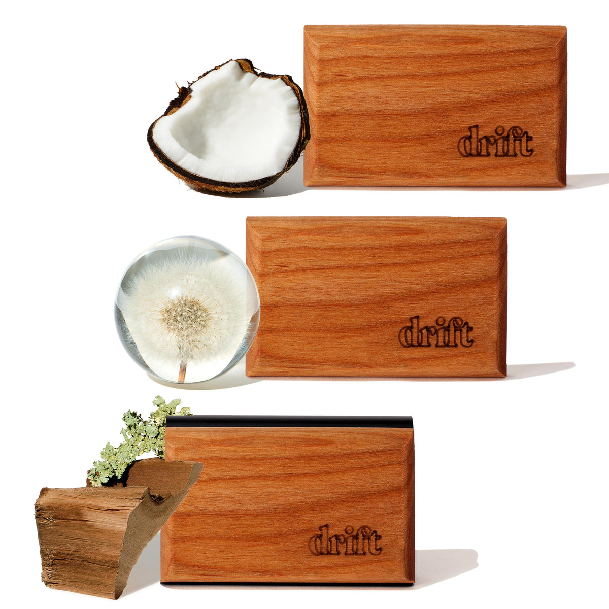 Drift starter kit wooden air freshener with visor clip for long lasting scent