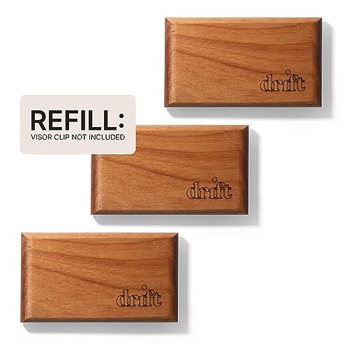 Drift teak scent wood block detail with amber and cedar notes.