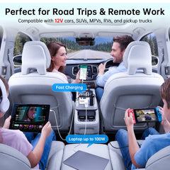 DrimMek layout showing dual AC and USB ports for versatile charging