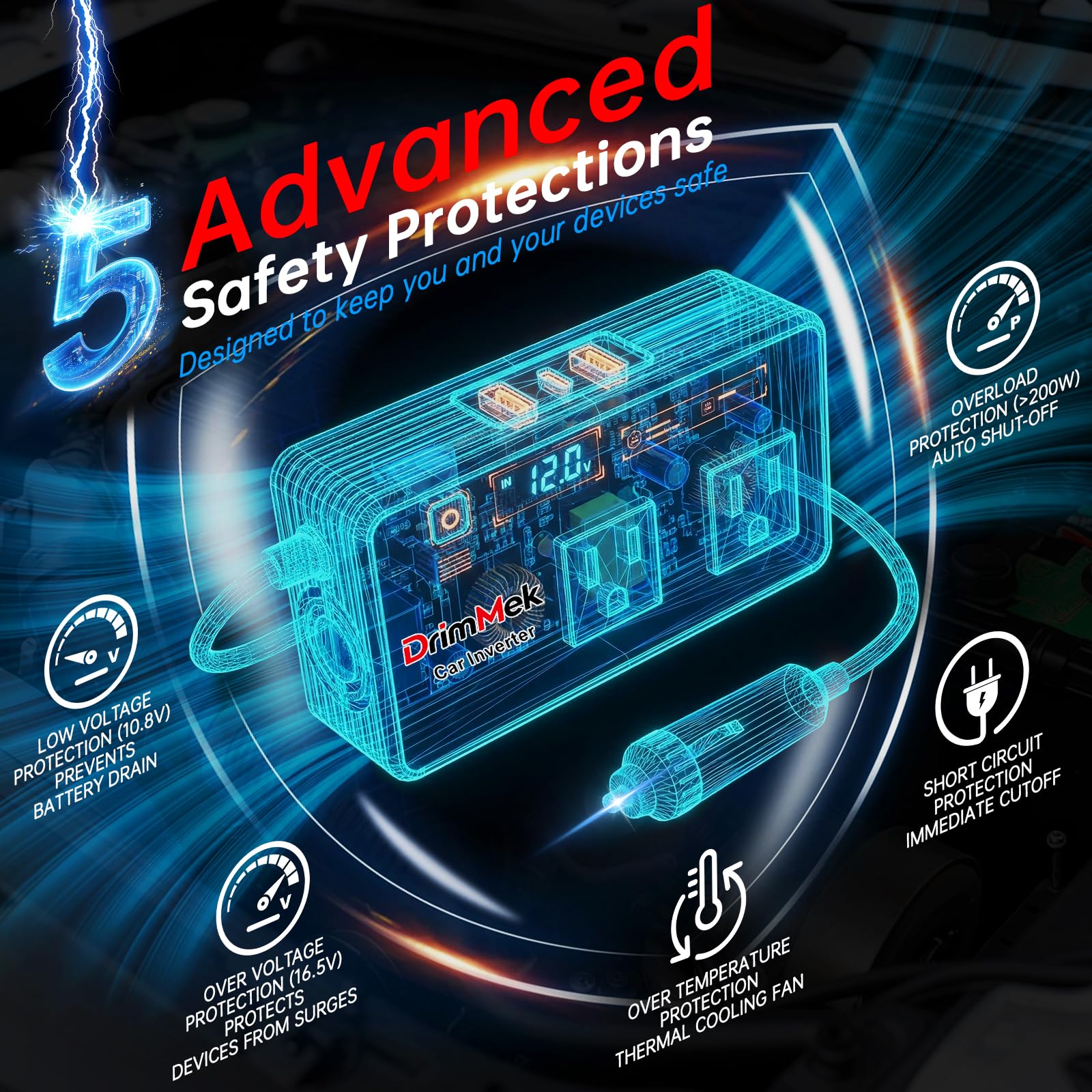 DrimMek safety protection system preventing overload and overheating