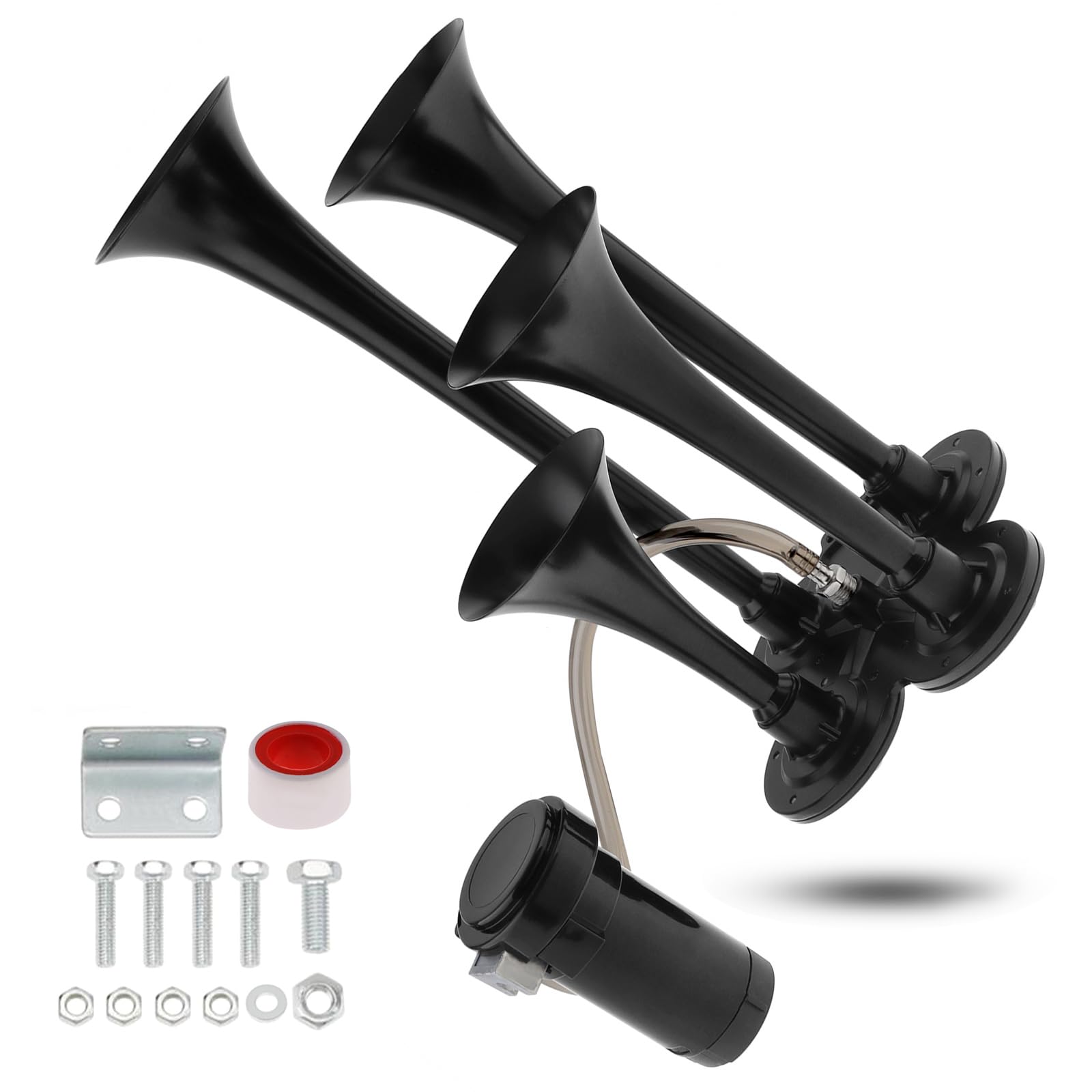 DriSentri train horn kit with four trumpets for high-visibility vehicle alerts