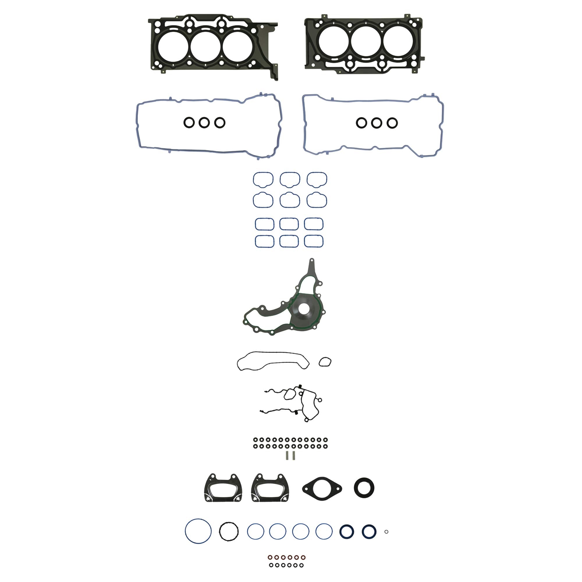 Fel-Pro gasket set close-up on imperfect sealing surfaces, signaling reliable seal during repairs.