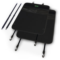 DRIVE AUTO PRODUCTS backseat protector front view in black shields upholstery from kicks and spills.