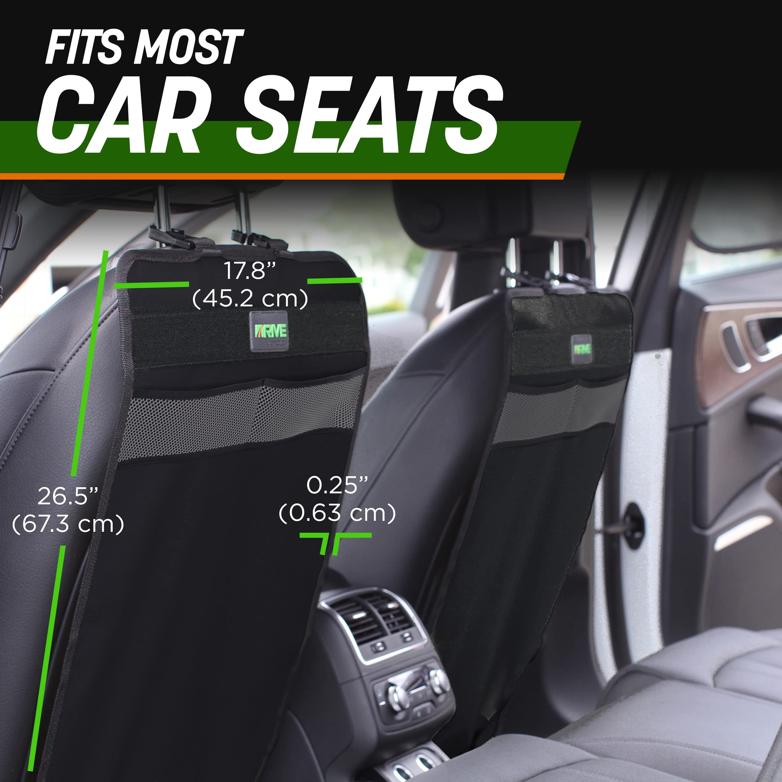 DRIVE AUTO PRODUCTS quick-connect headrest hooks for fast simple installation.
