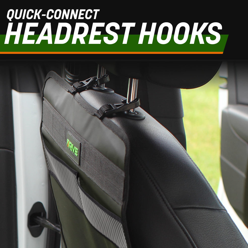 DRIVE AUTO PRODUCTS waterproof material closeup emphasizes easy-clean design for messes.